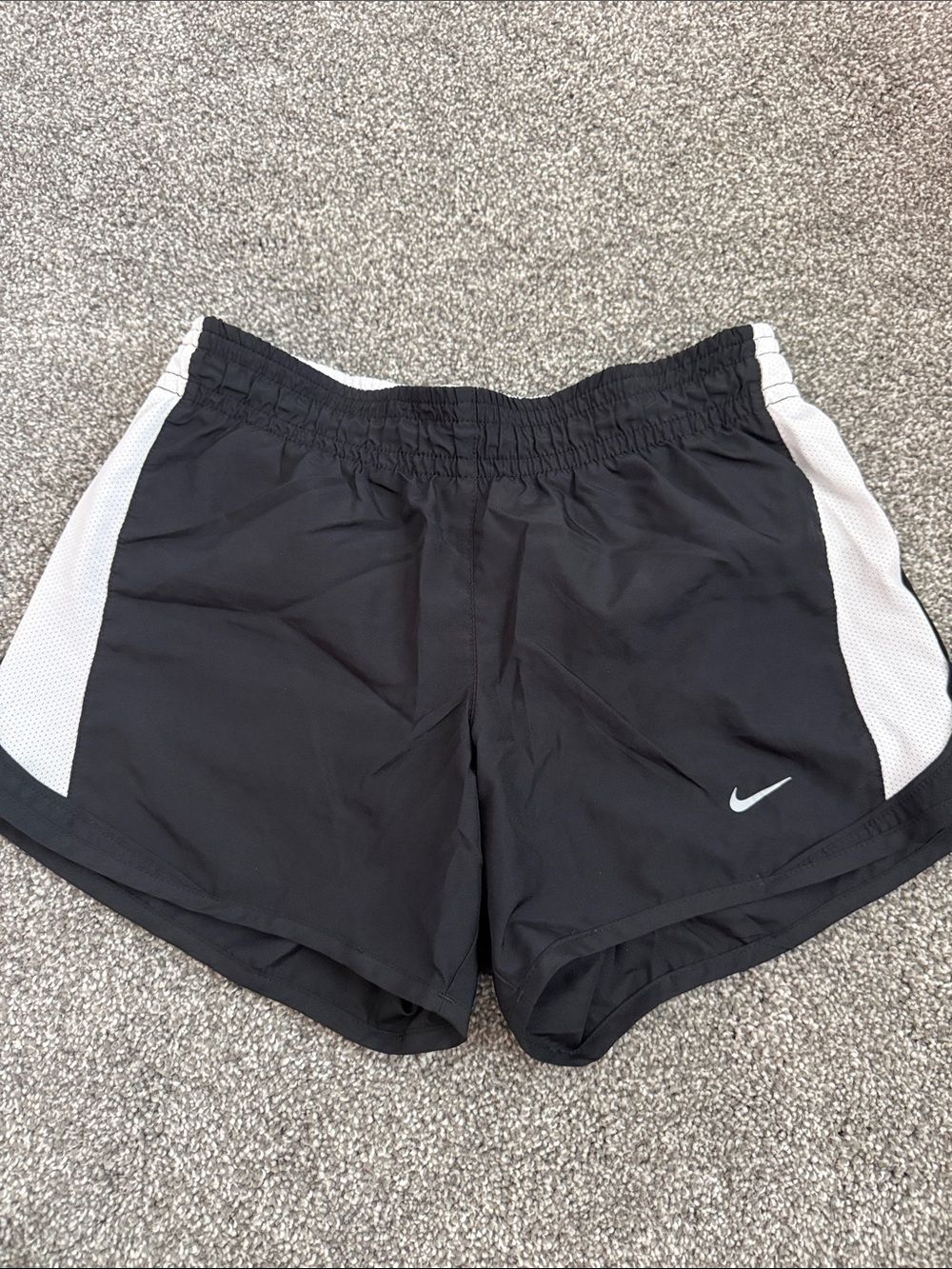 Nike Black Athletic Shorts with White Side Panels